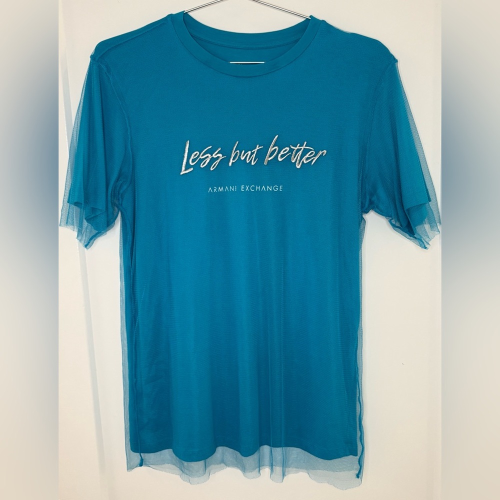 Armani Exchange Teal Graphic Tee